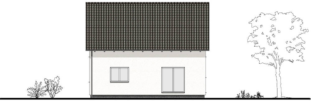 Einfamilenhaus-121 Ansicht Gartenseite