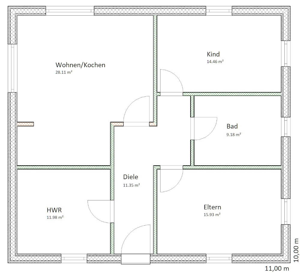 Einfamilenhaus-90 Grundriß